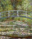 Bridge Canvas Paintings - Bridge over a Pool of Water Lilies